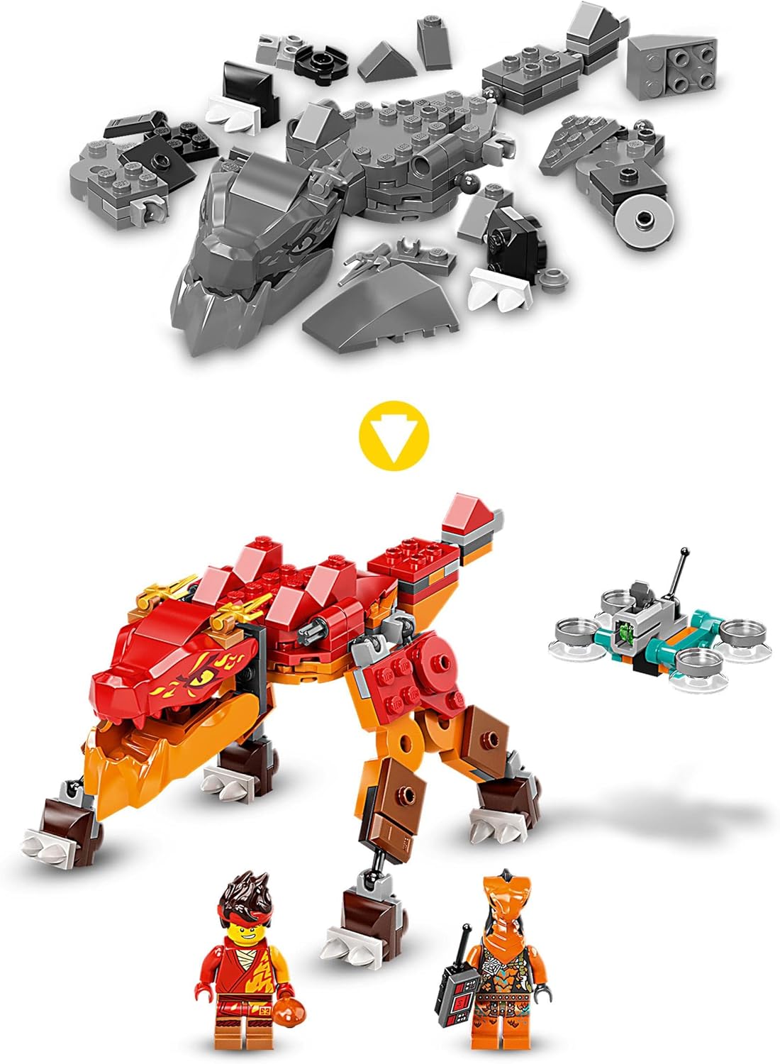 Dragon de feu évolutif de Kai LEGO Ninjago avec guerriers serpents – Image 5