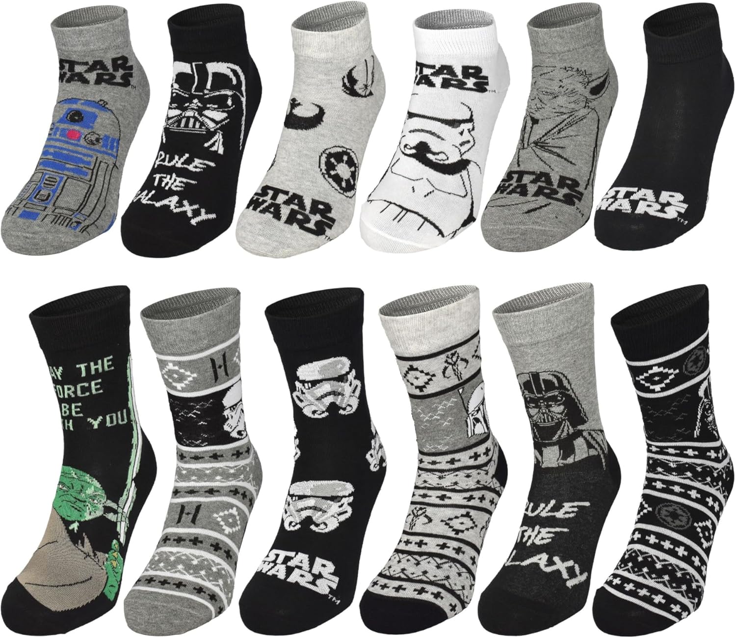 Calendrier de l'Avent Star Wars avec 12 paires de chaussettes homme, taille 40 à 45 – Image 2
