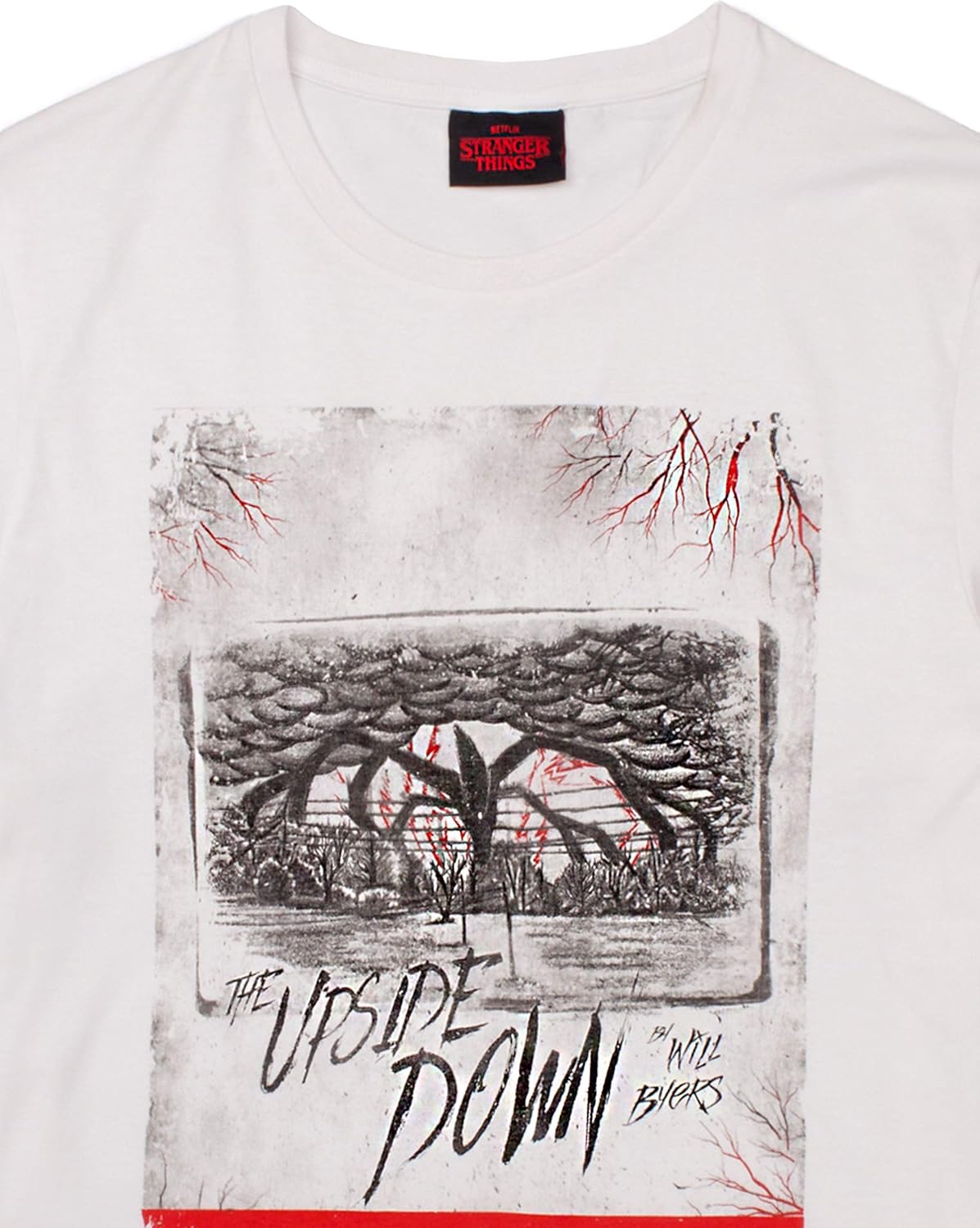 T-shirt blanc Stranger Things À l'envers pour homme adulte – Image 4