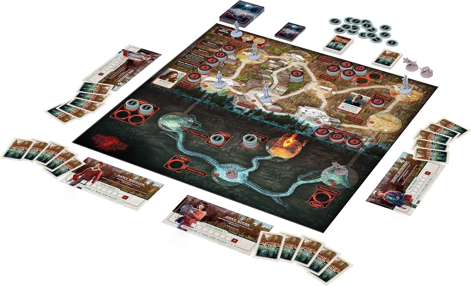 Jeu de société Stranger Things Upside Down avec 11 figurines détaillées – Image 2