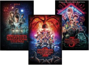 Posters Stranger Things saisons 1, 2 et 3 en lot de 3, 61 cm x 91,5 cm