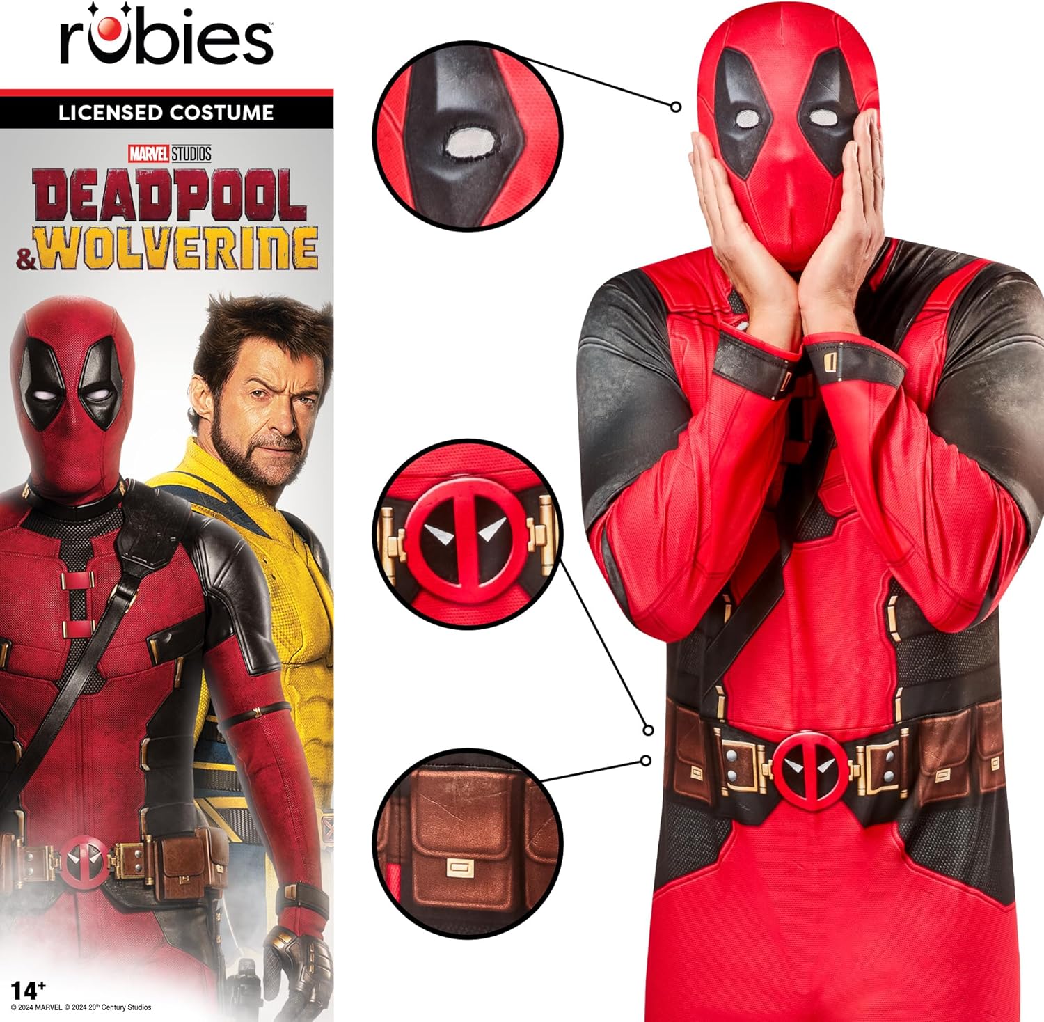 Costume adulte Marvel Deadpool avec combinaison imprimée – Image 3