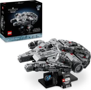 LEGO Star Wars Millennium Falcon 75375 avec présentoir et plaque descriptive