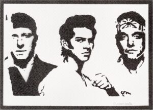 Poster Cobra Kai graffiti fait main sur papier aquarelle 23x32,5 cm