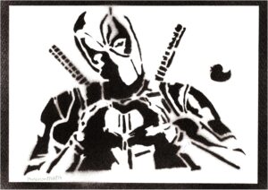 Affiche Deadpool faite à la main sur papier d'aquarelle