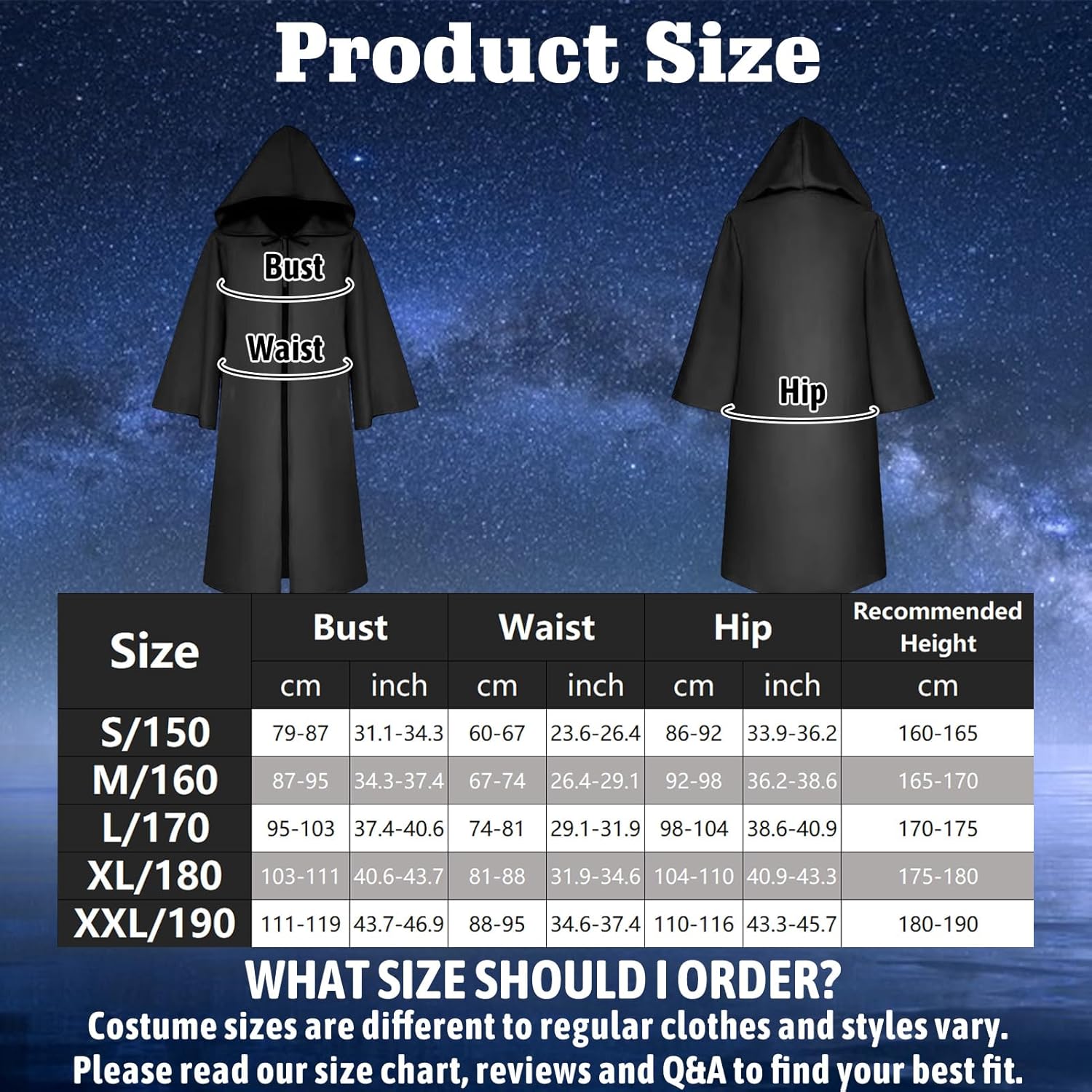 Déguisement Star Wars Jedi adulte noir marron avec cape à capuche – Image 2