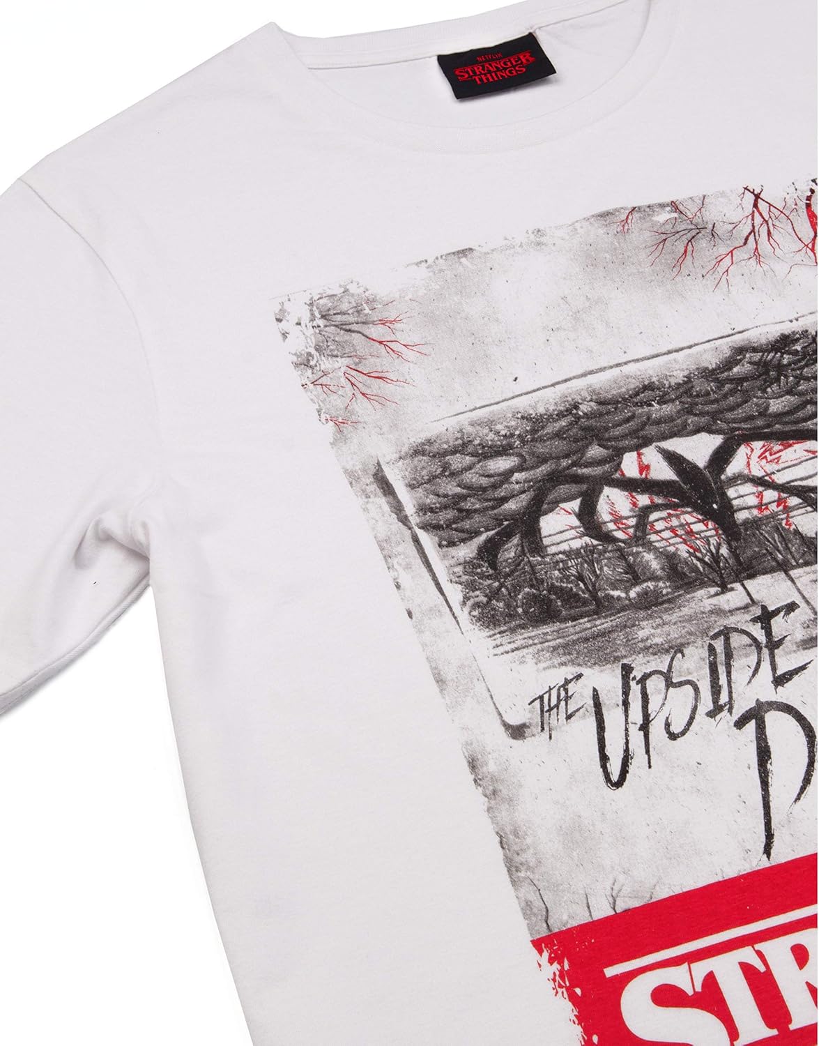 T-shirt blanc Stranger Things À l'envers pour homme adulte – Image 3