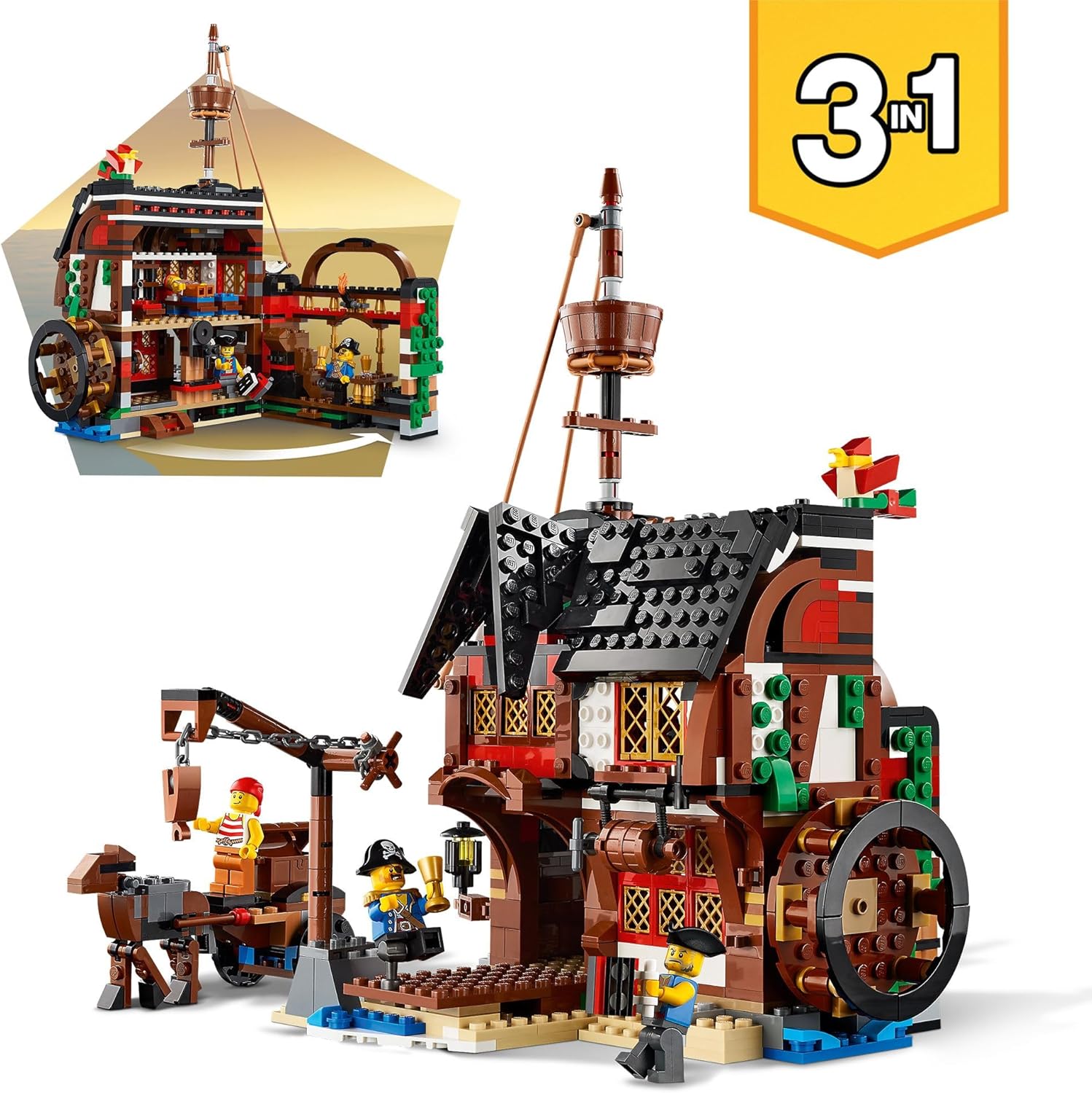 LEGO Creator bateau pirate 3 en 1 avec auberge et île au crâne – Image 3