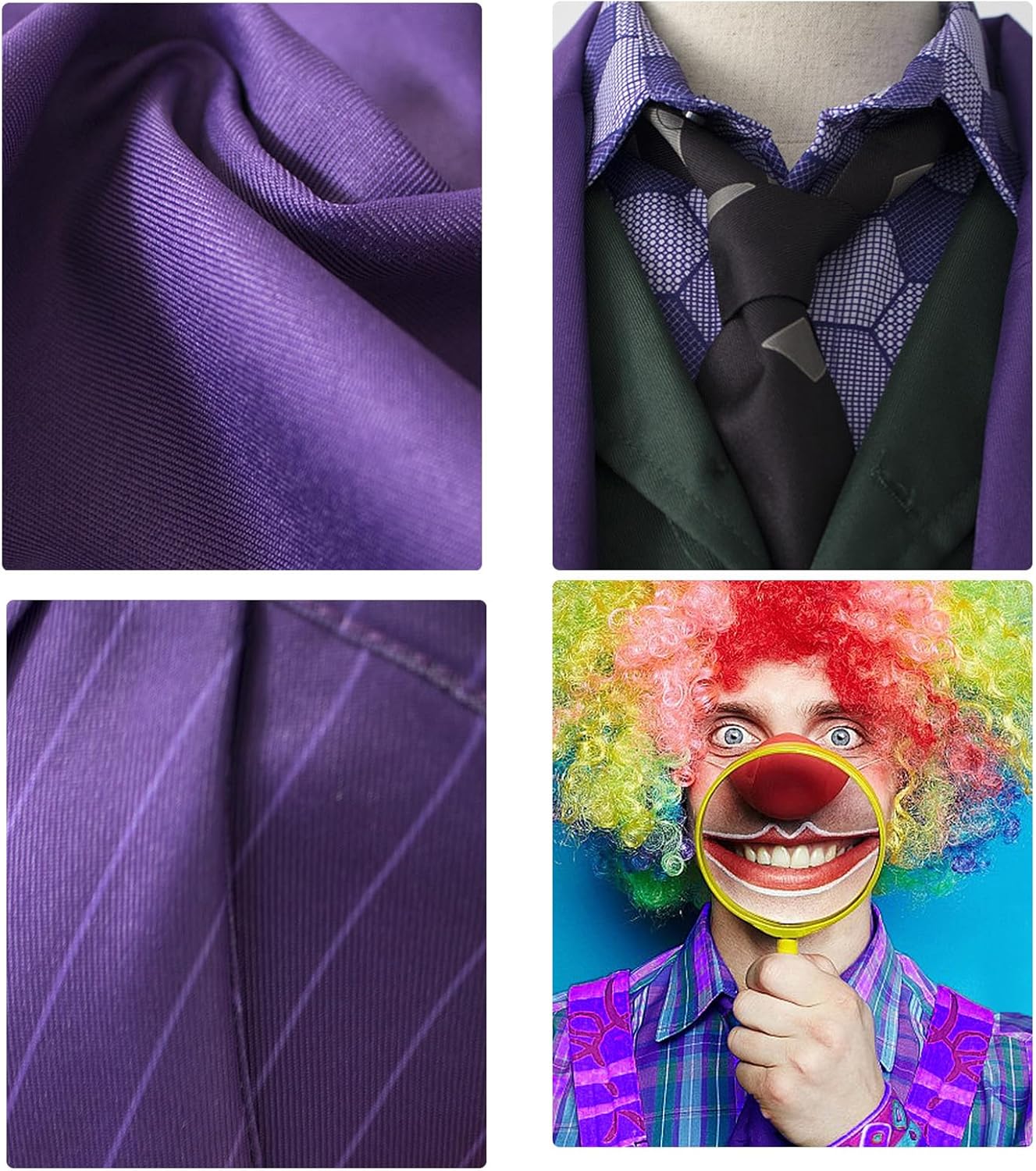 Costume Joker homme taille L en combinaison violette, lot de 6 – Image 3
