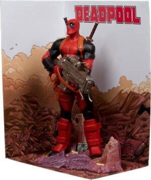 Figurine Marvel Deadpool avec scène 1:6 et bande dessinée #1