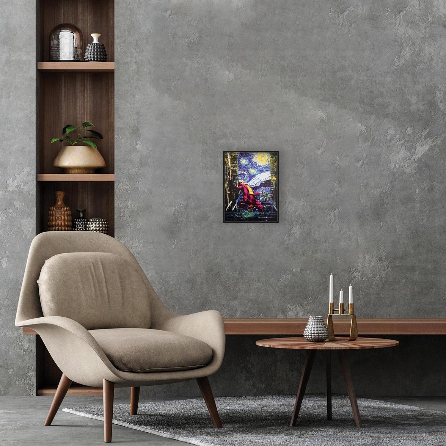 Poster Joker style Starry Night Van Gogh sur carton 40 x 30 cm – Image 3