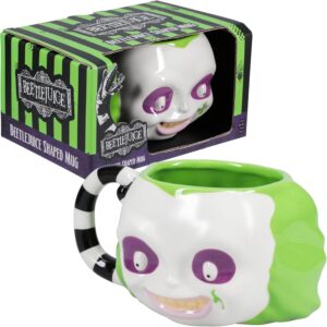 Tasse visage 3D Beetlejuice en céramique, 650 ml, style rétro