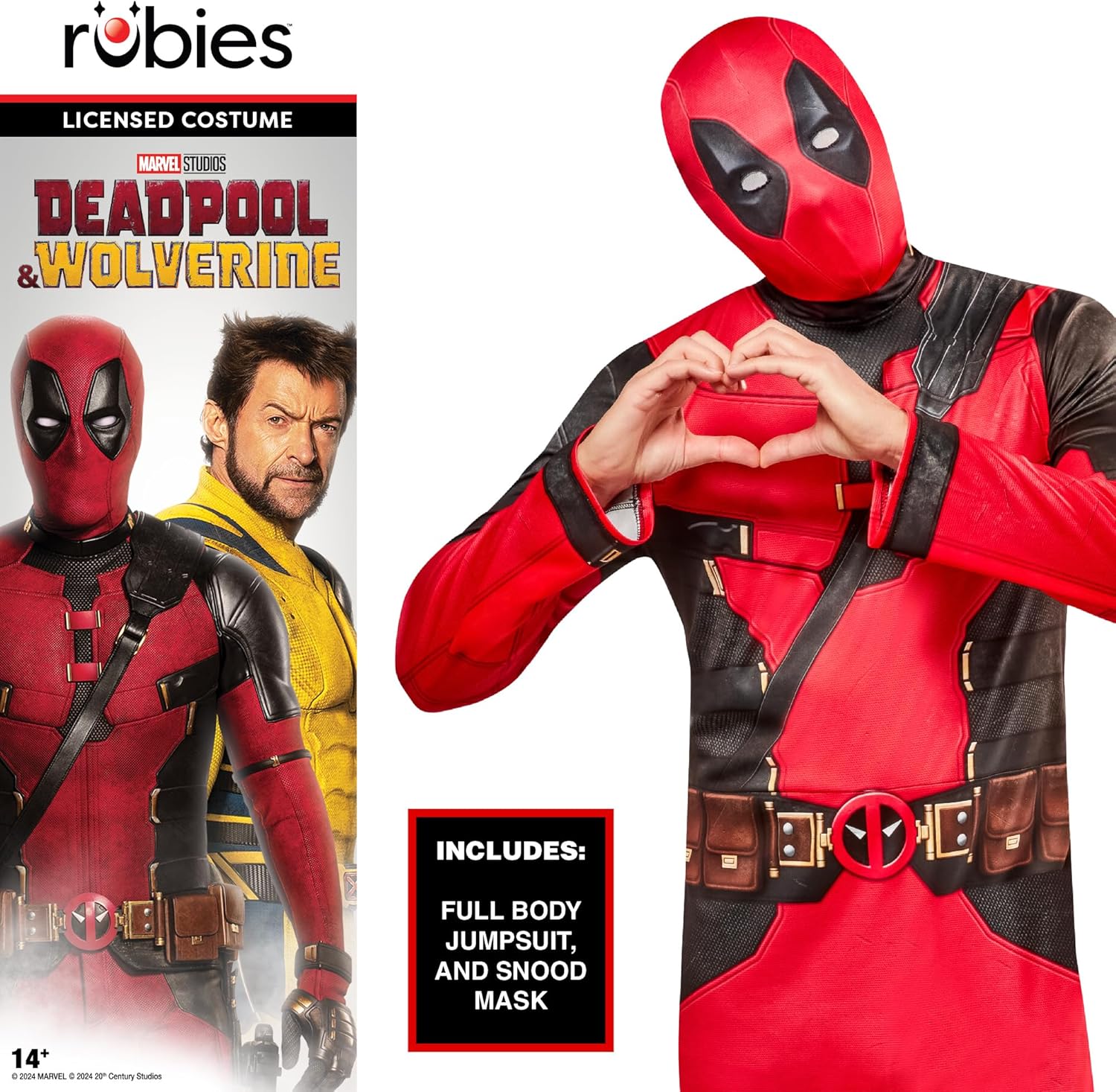 Costume adulte Marvel Deadpool avec combinaison imprimée – Image 2
