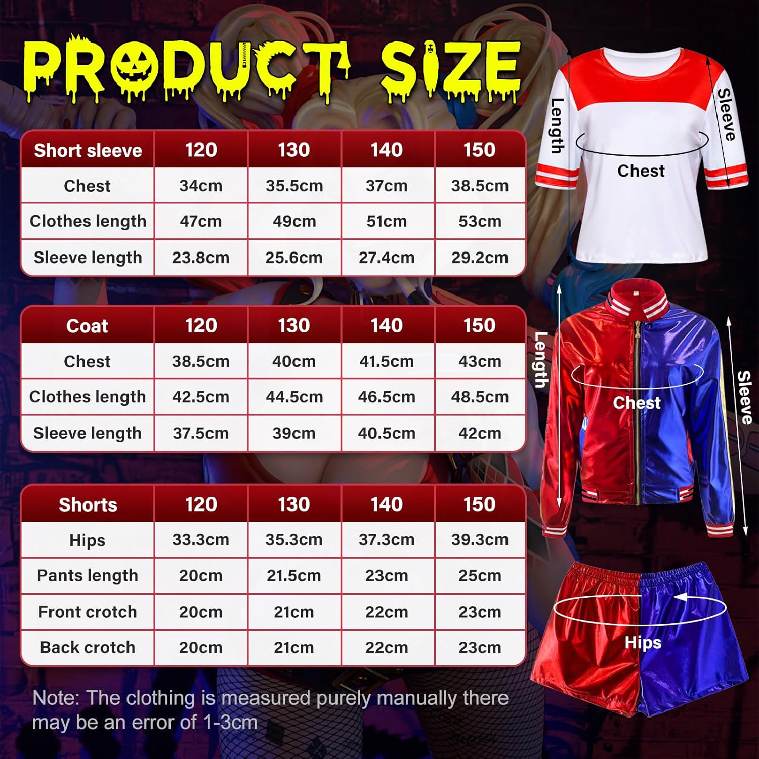 Costume enfant Harley Quinn Squad avec veste, gants et batte gonflable – Image 2