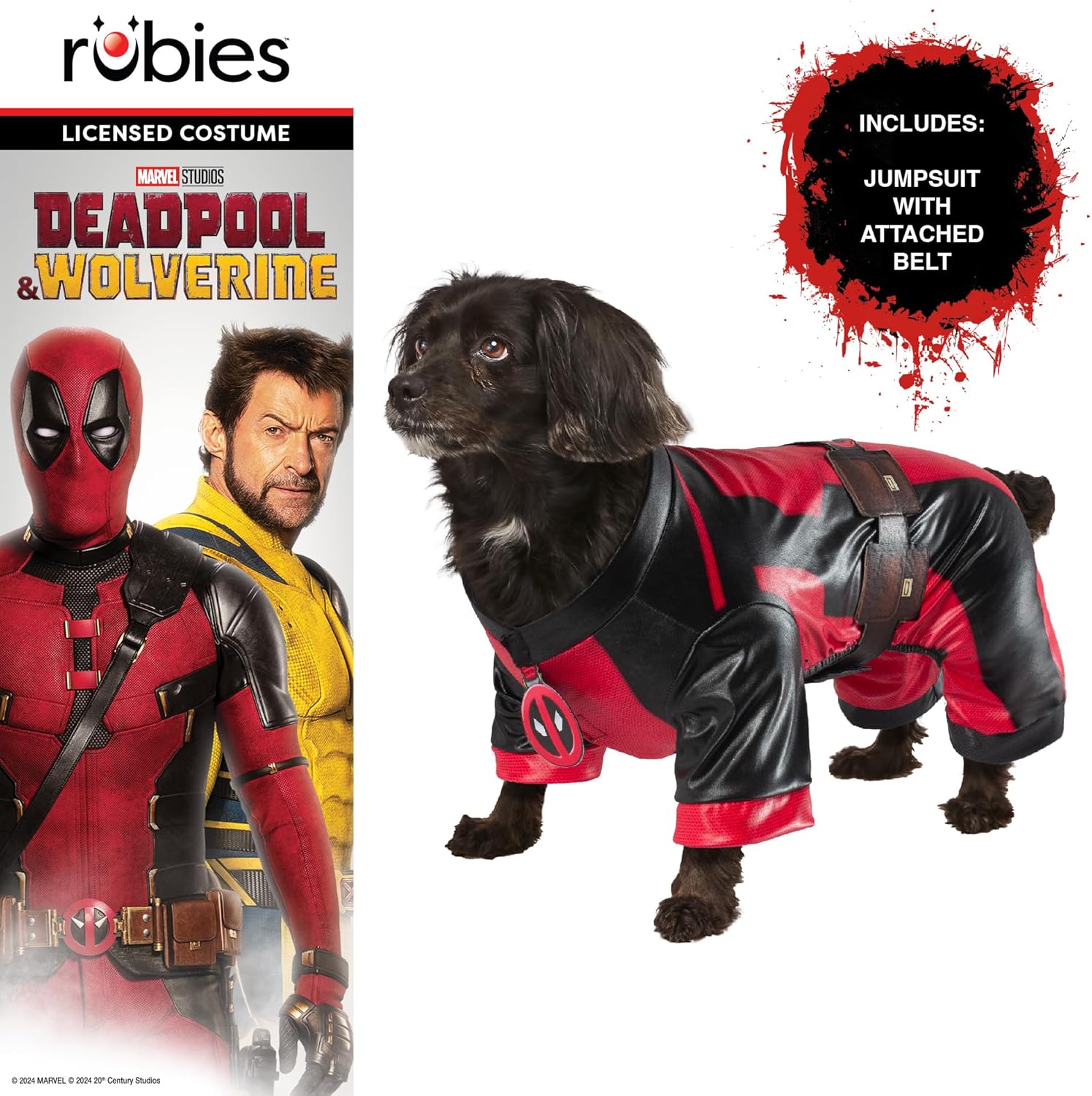 Déguisement Deadpool pour chien avec combinaison XL – Image 2