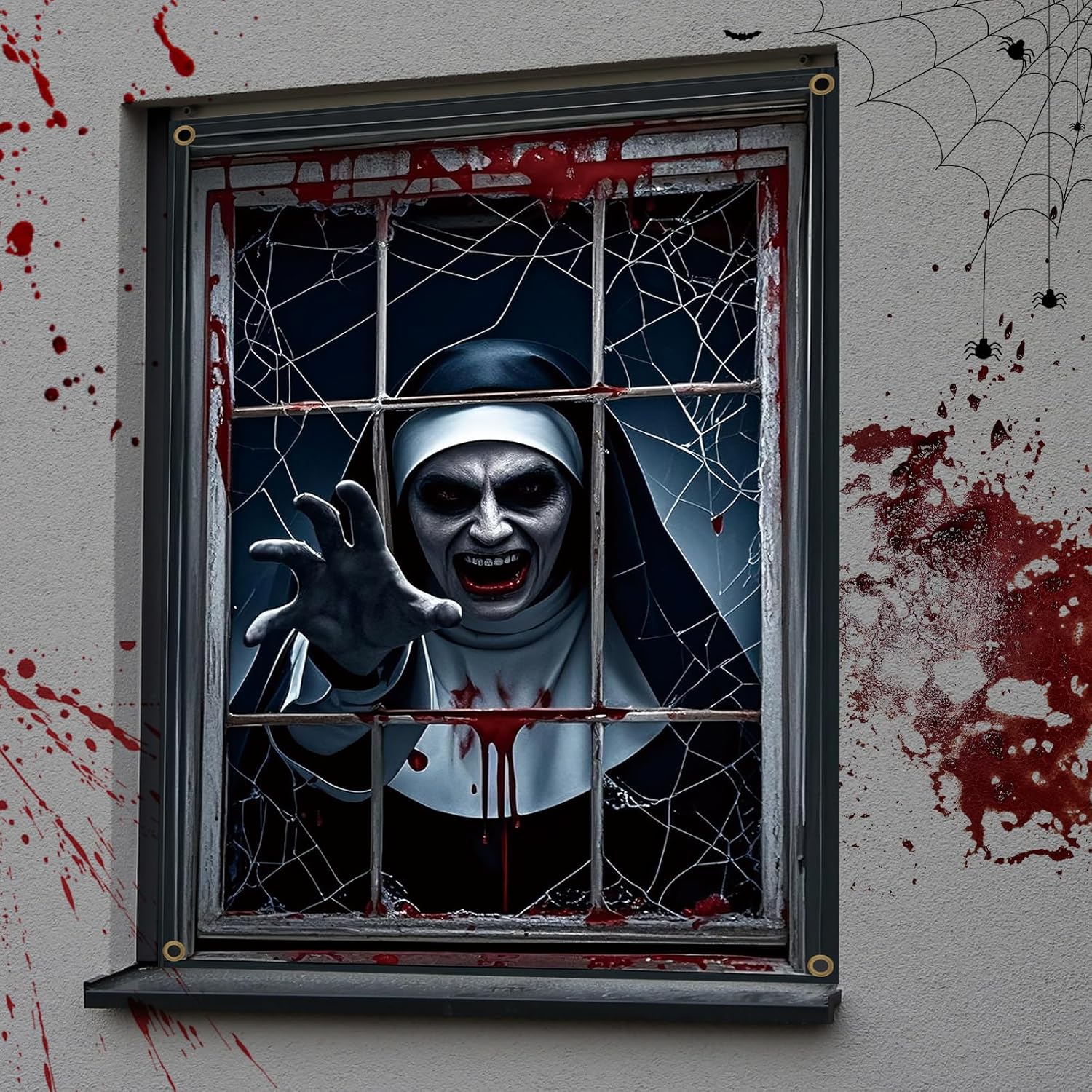 Bannière Halloween nonne zombie pour porte ou fenêtre 120 x 80 cm – Image 5
