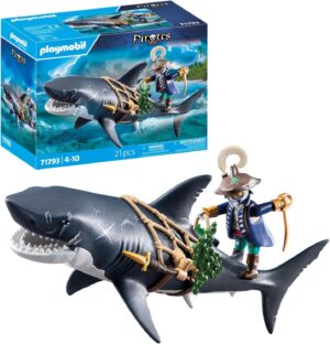 PLAYMOBIL Pirates 71793 avec pirate-requin et requin géant