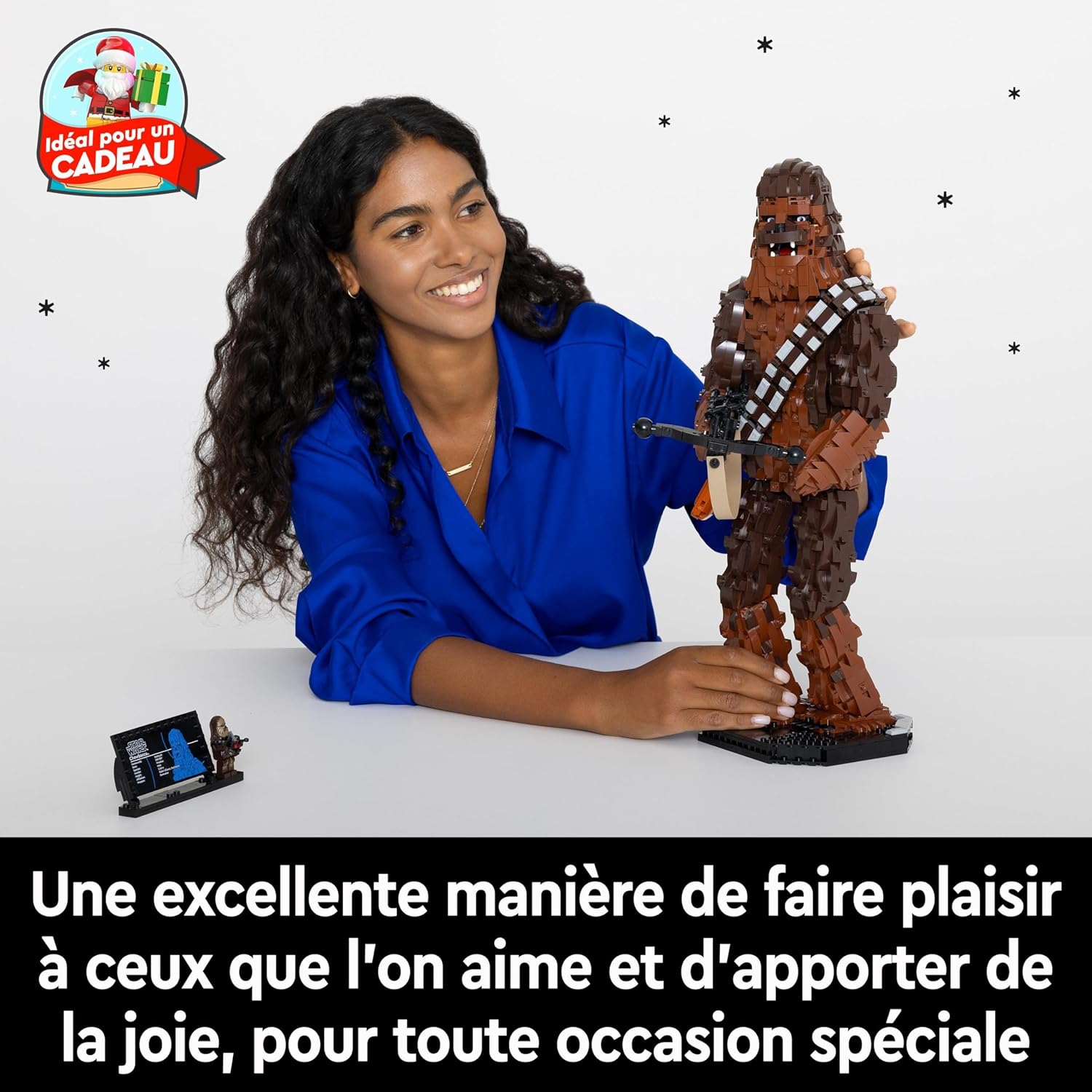 Chewbacca LEGO Star Wars avec arbalète, minifigurine et plaque descriptive – Image 8