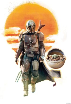 Tableau mural Star Wars The Mandalorian The Child Family Trip 30 x 40 cm