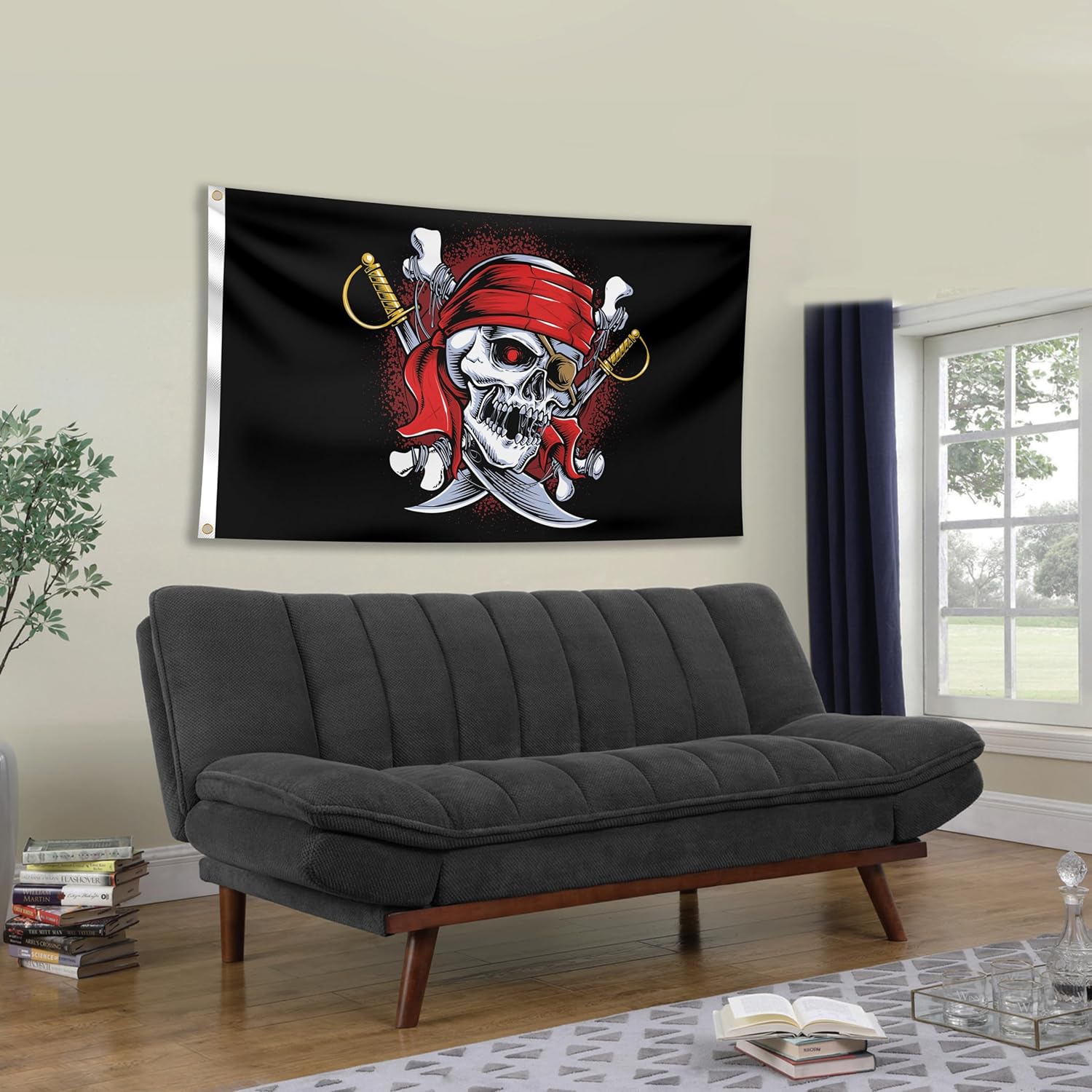 Drapeau pirate KASKANA 90 x 150 avec œillets et double couture – Image 8