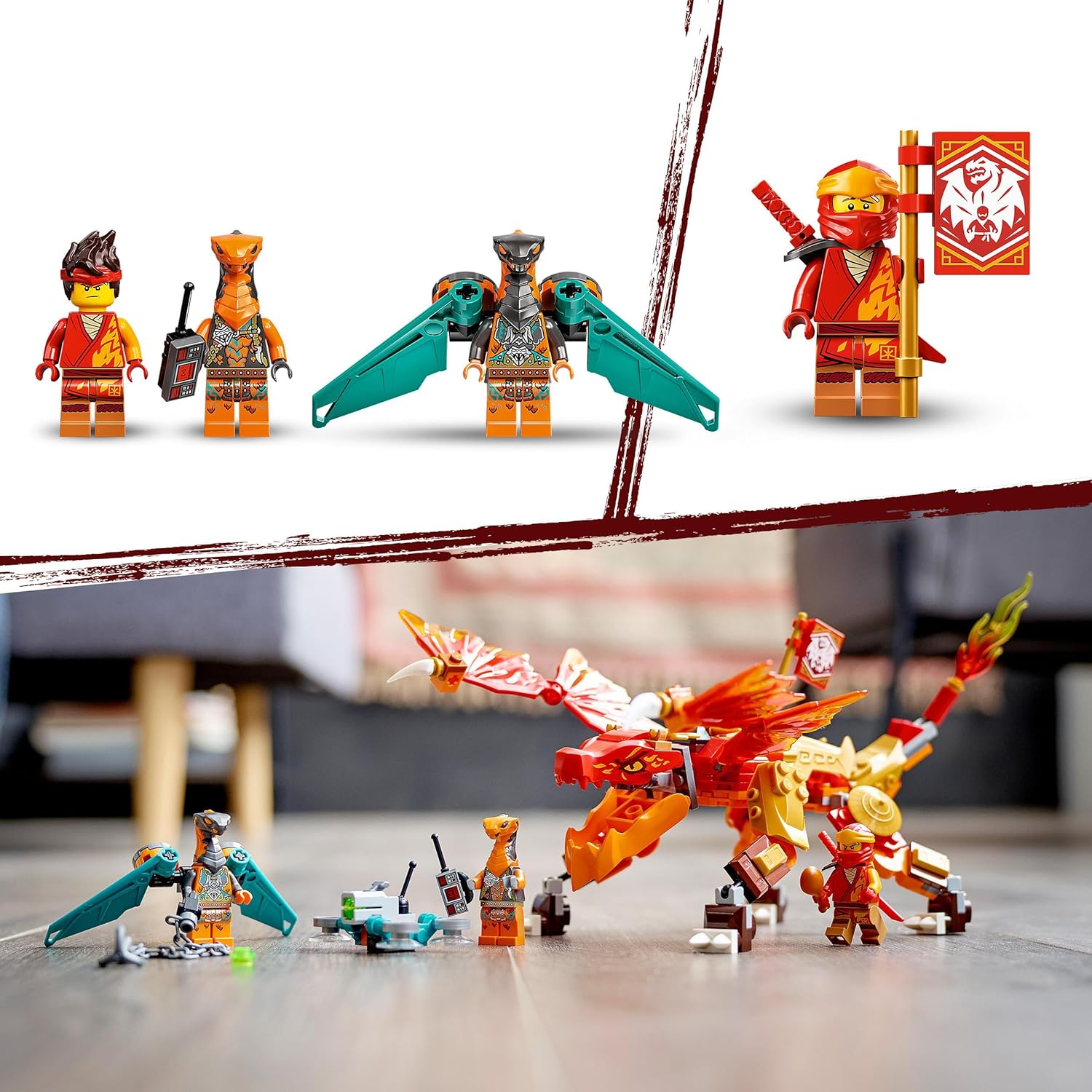 Dragon de feu évolutif de Kai LEGO Ninjago avec guerriers serpents – Image 7