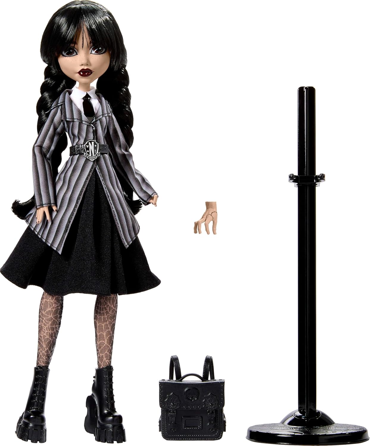 Monster High Mercredi Addams, poupée de collection en uniforme Nevermore avec La Chose – Image 6