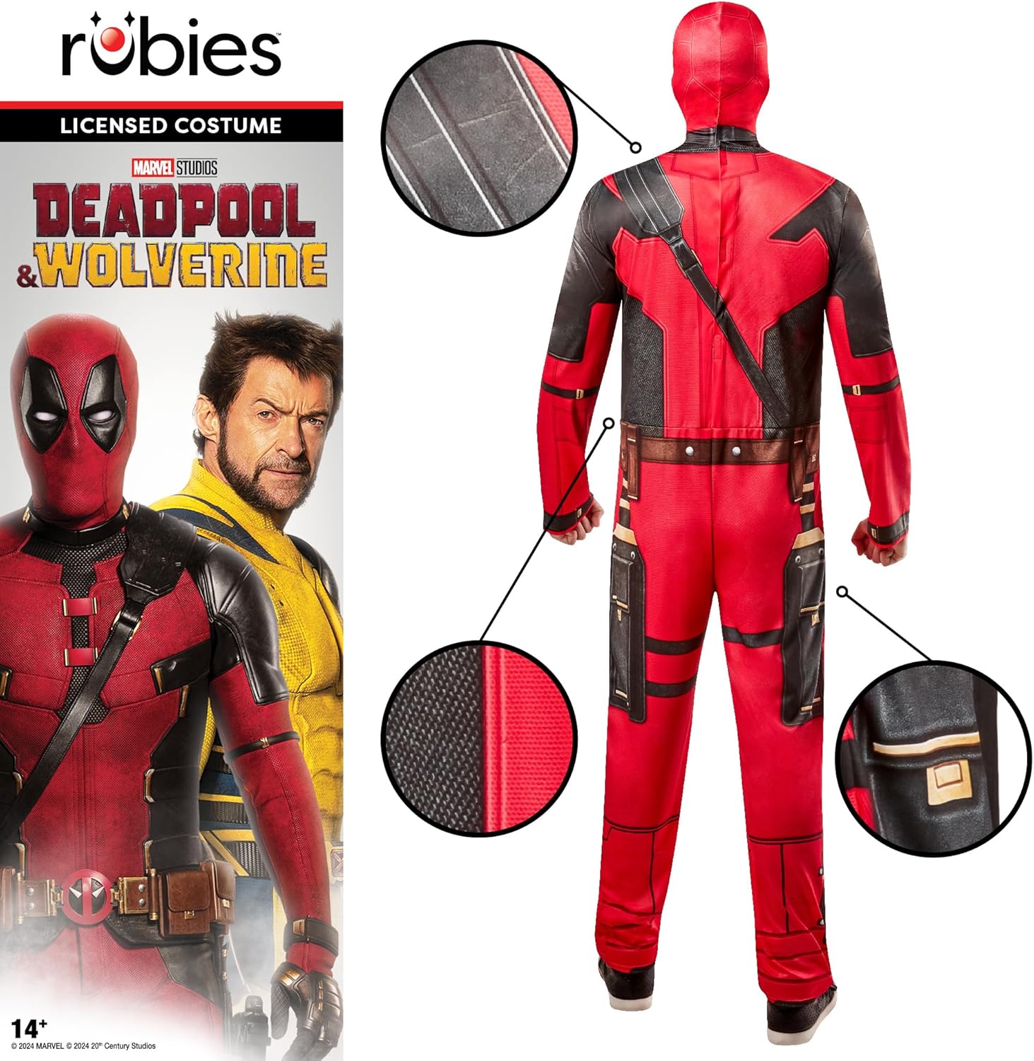 Costume adulte Marvel Deadpool à combinaison imprimée – Image 4
