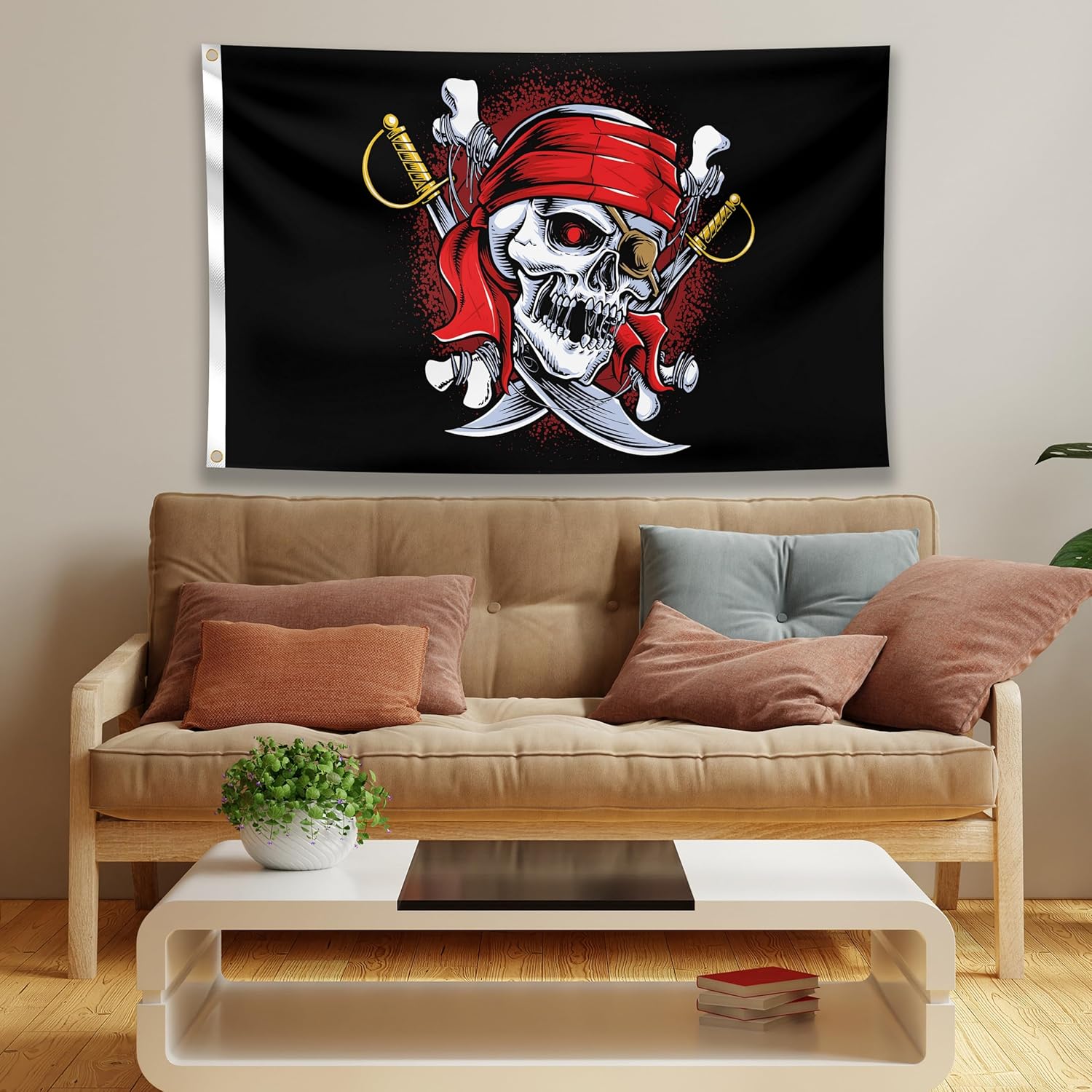 Drapeau pirate KASKANA 90 x 150 avec œillets et double couture – Image 5
