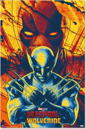 Poster Marvel Deadpool et Wolverine pour décoration murale 61 x 91,5 cm