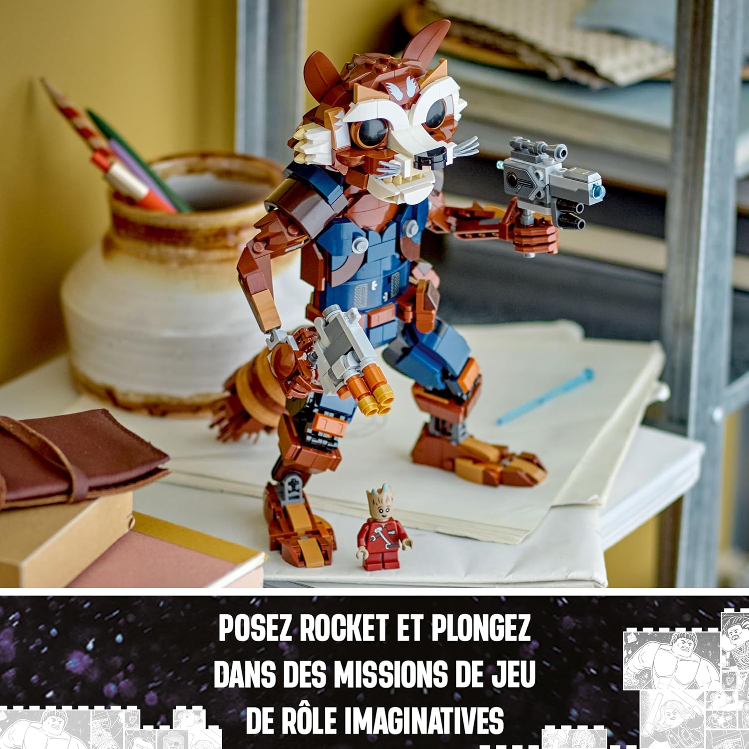 LEGO Marvel Rocket et Bébé Groot, figurine articulée 76282 – Image 7