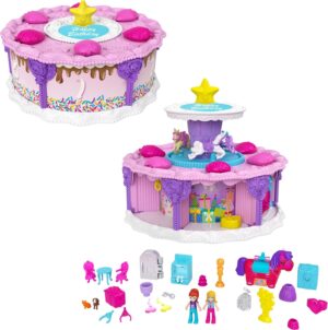 Coffret gâteau d’anniversaire Polly Pocket, compte à rebours et 25 surprises