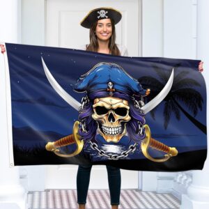 Drapeau Jolly Roger 90x150 cm à œillets, impression numérique et double couture