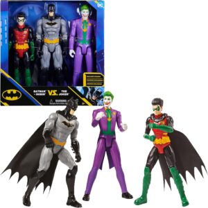 DC Comics - Pack de 3 figurines articulées 30 cm Batman, Robin et Le Joker