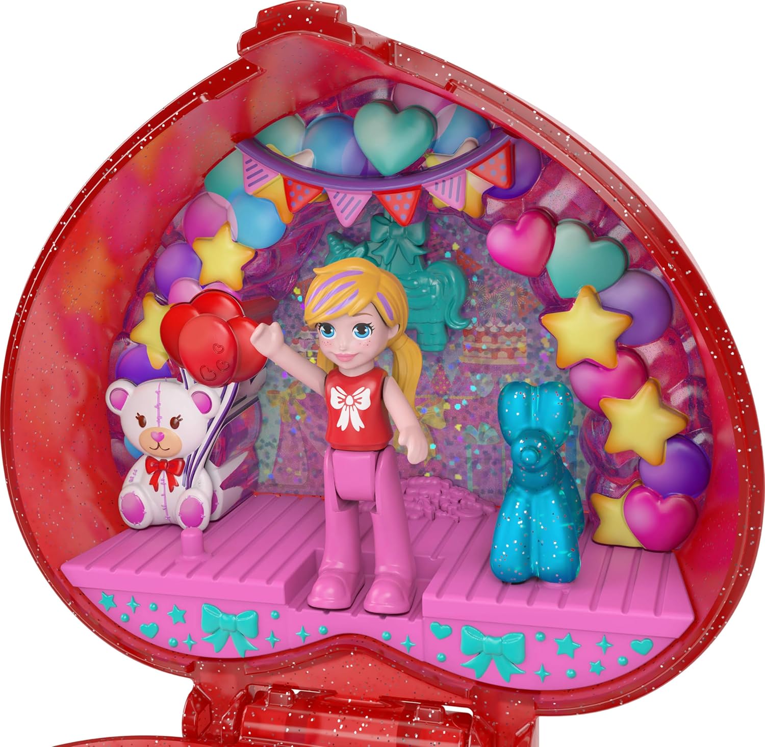 Polly Pocket Mattel 80e anniversaire, coffret boîte à bijoux fête avec poupée – Image 2