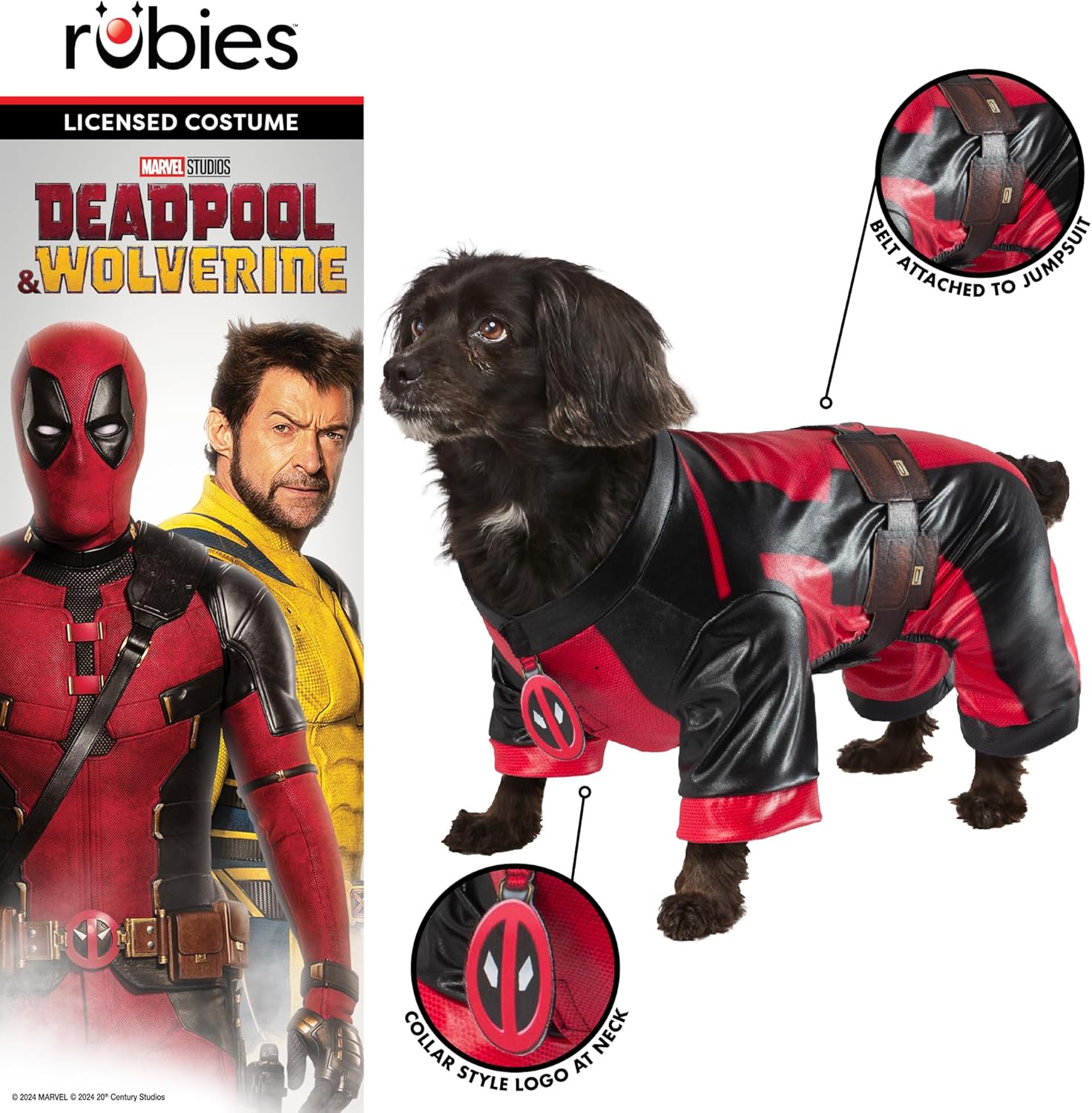 Déguisement Deadpool pour chien taille L – Image 3