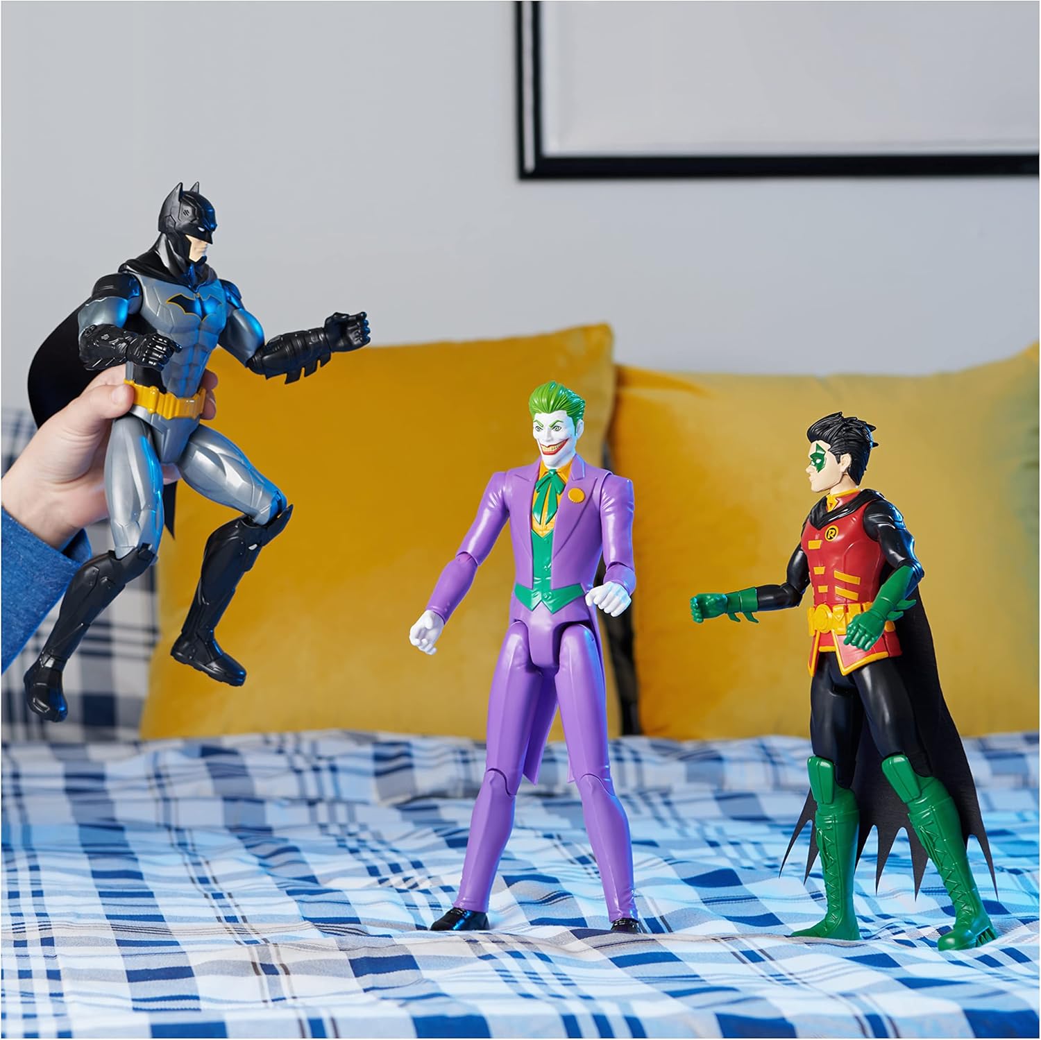 DC Comics - Pack de 3 figurines articulées 30 cm Batman, Robin et Le Joker – Image 7