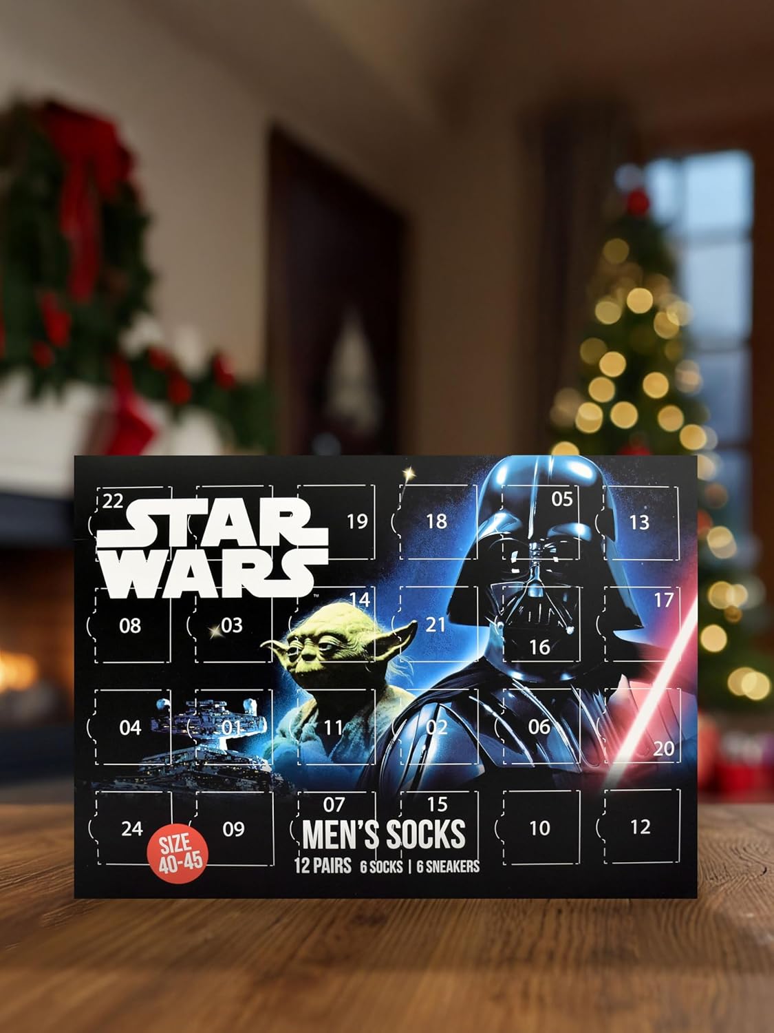 Calendrier de l'Avent Star Wars avec 12 paires de chaussettes homme, taille 40 à 45 – Image 3