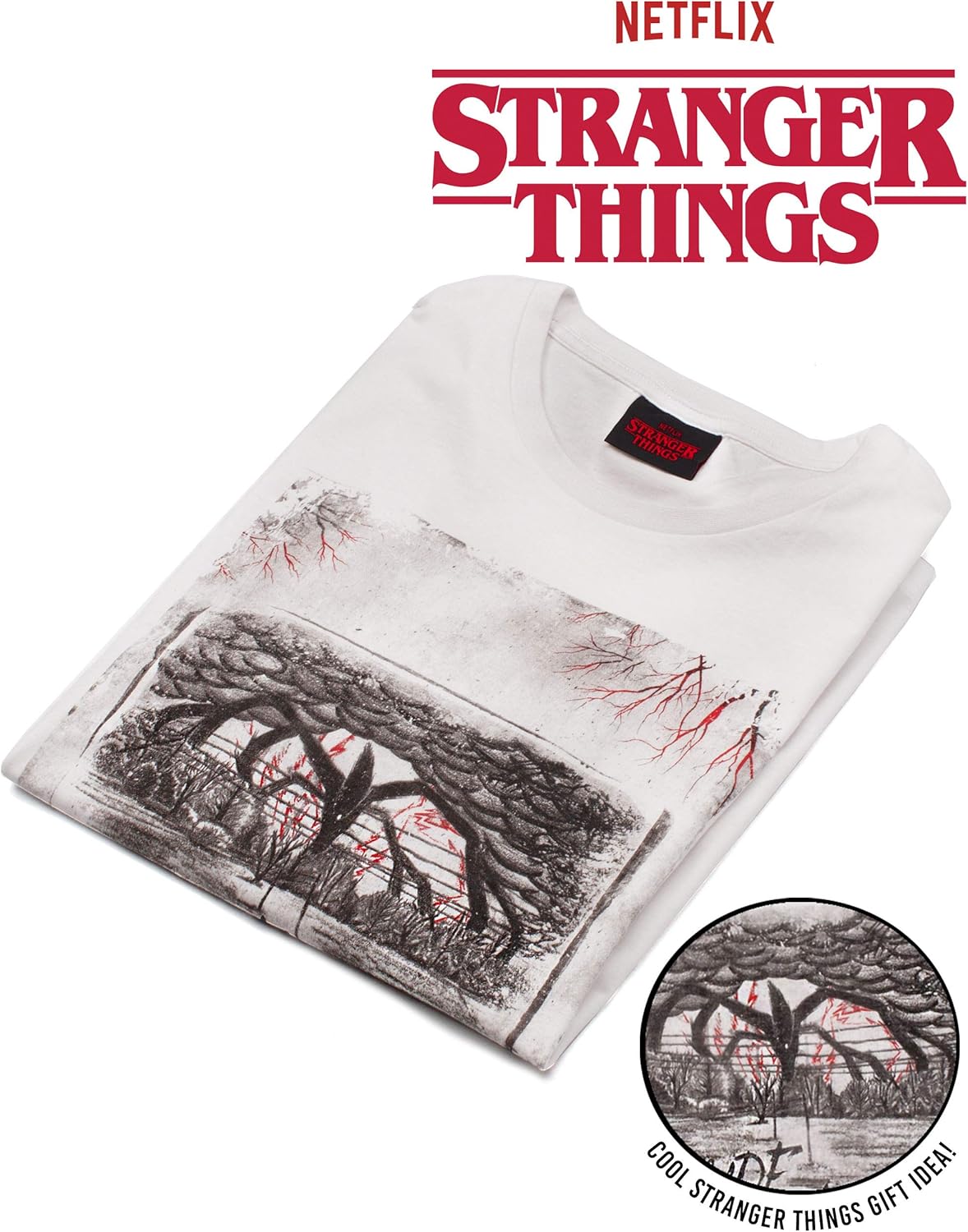T-shirt blanc Stranger Things À l'envers pour homme adulte – Image 2