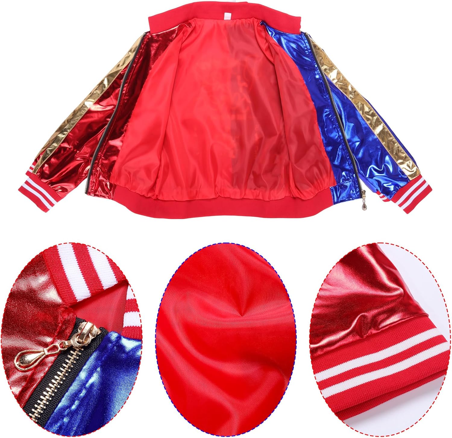 Costume enfant Harley Quinn avec veste, T-shirt et short – Image 3