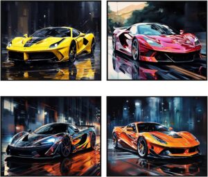 Terrifier lot de 4 posters voiture sur toile sans cadre 20 x 30 cm