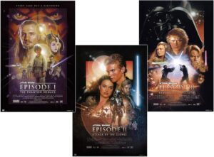 Lot de 3 posters Star Wars Épisodes I à III 61 cm x 91,5 cm