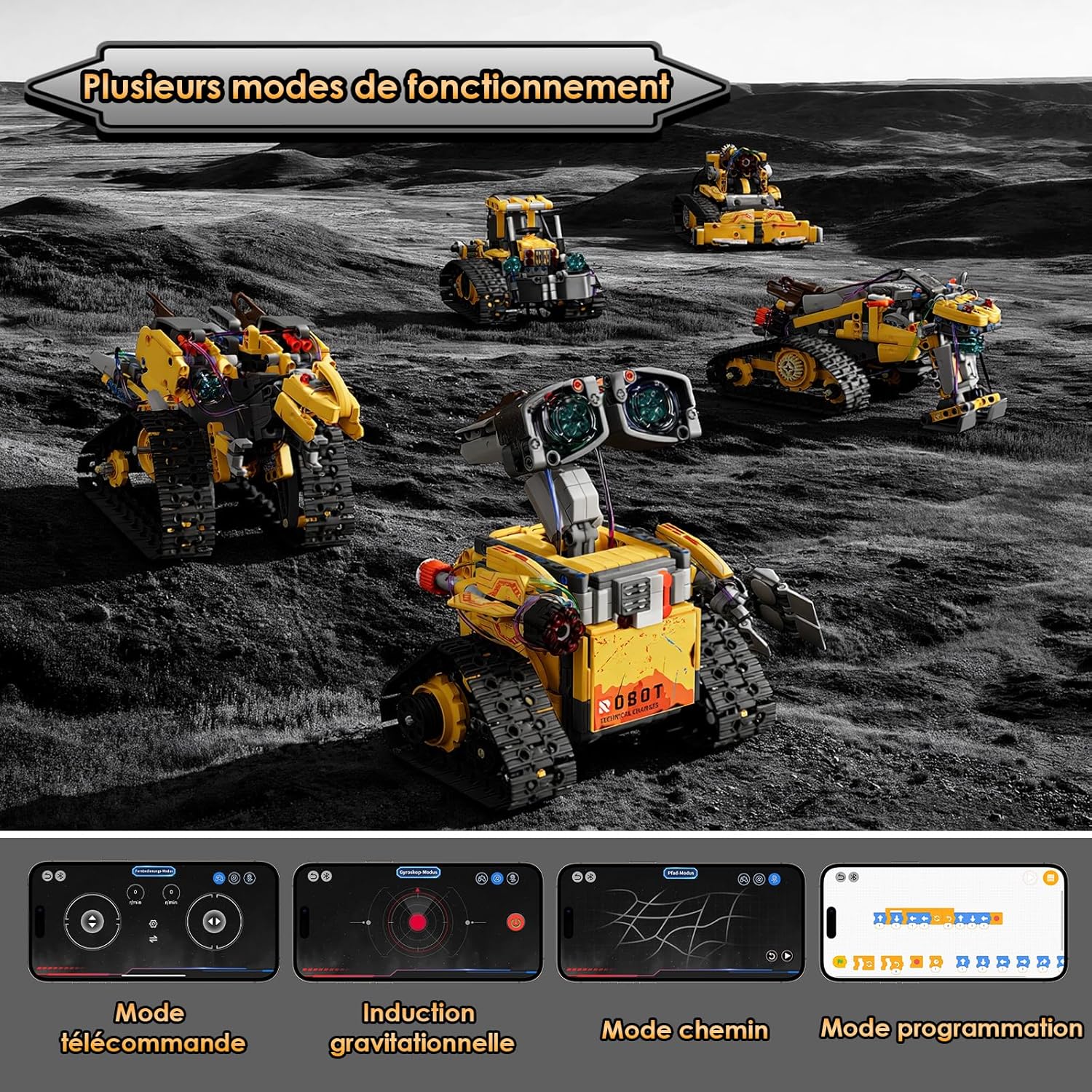 Robot Star Wars télécommandé 5 en 1 avec application, 673 pièces – Image 6