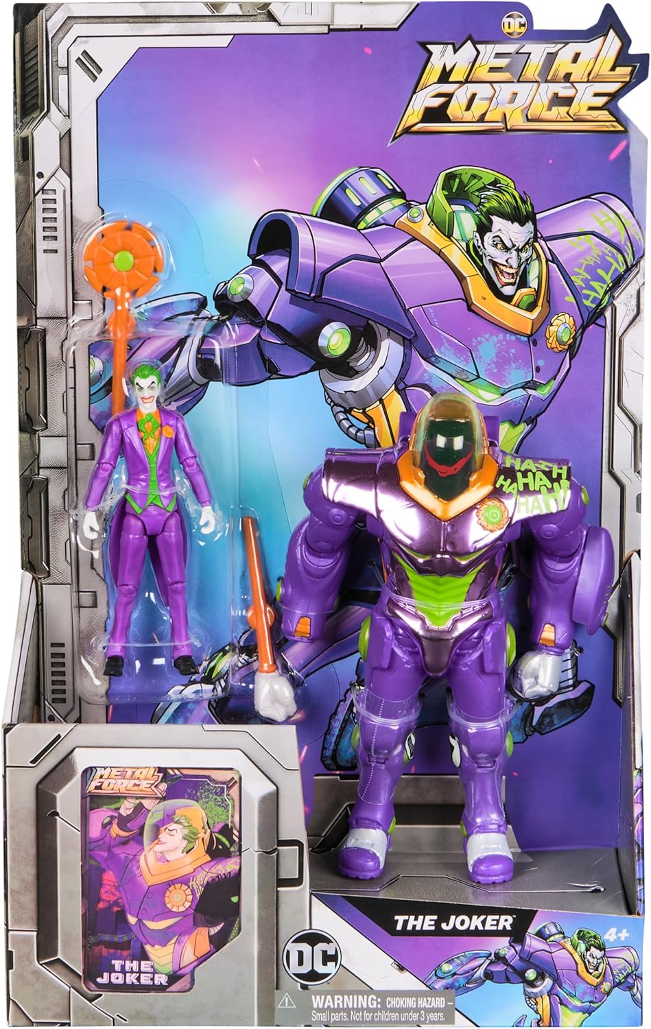 Figurine DC Comics The Joker Metal Force 2 en 1 avec mini figurine et armure intégrés – Image 2