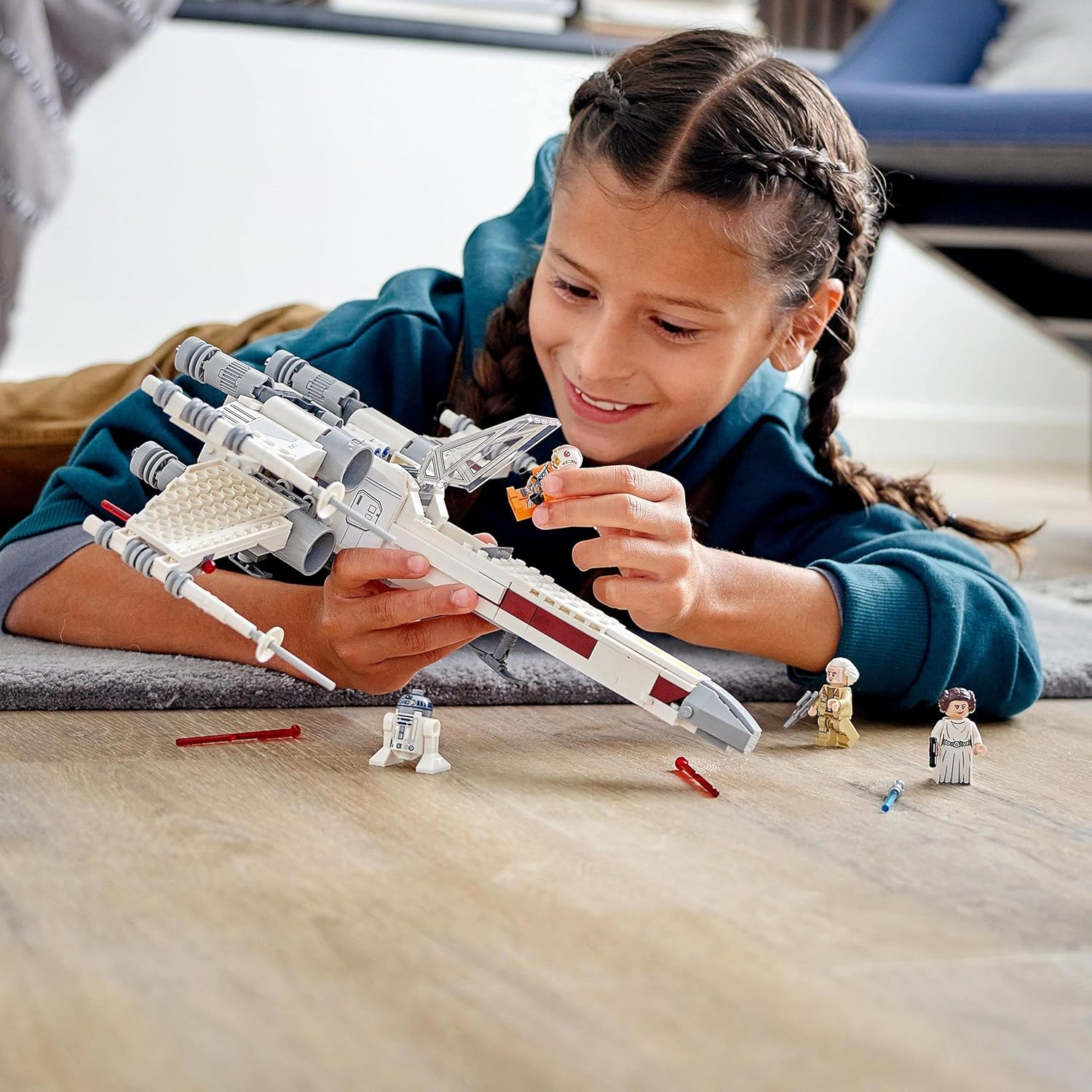 X-Wing Fighter LEGO Star Wars de Luke Skywalker avec Leia et R2-D2 – Image 6