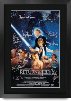 Affiche encadrée Star Wars Return of the Jedi photo autographiée