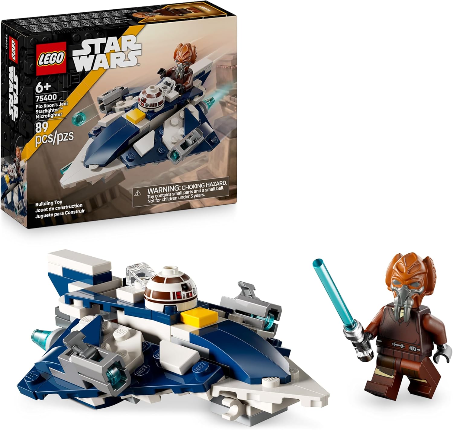 LEGO Star Wars Microfighter 75400 de Plo Koon, chasseur Jedi The Clone Wars