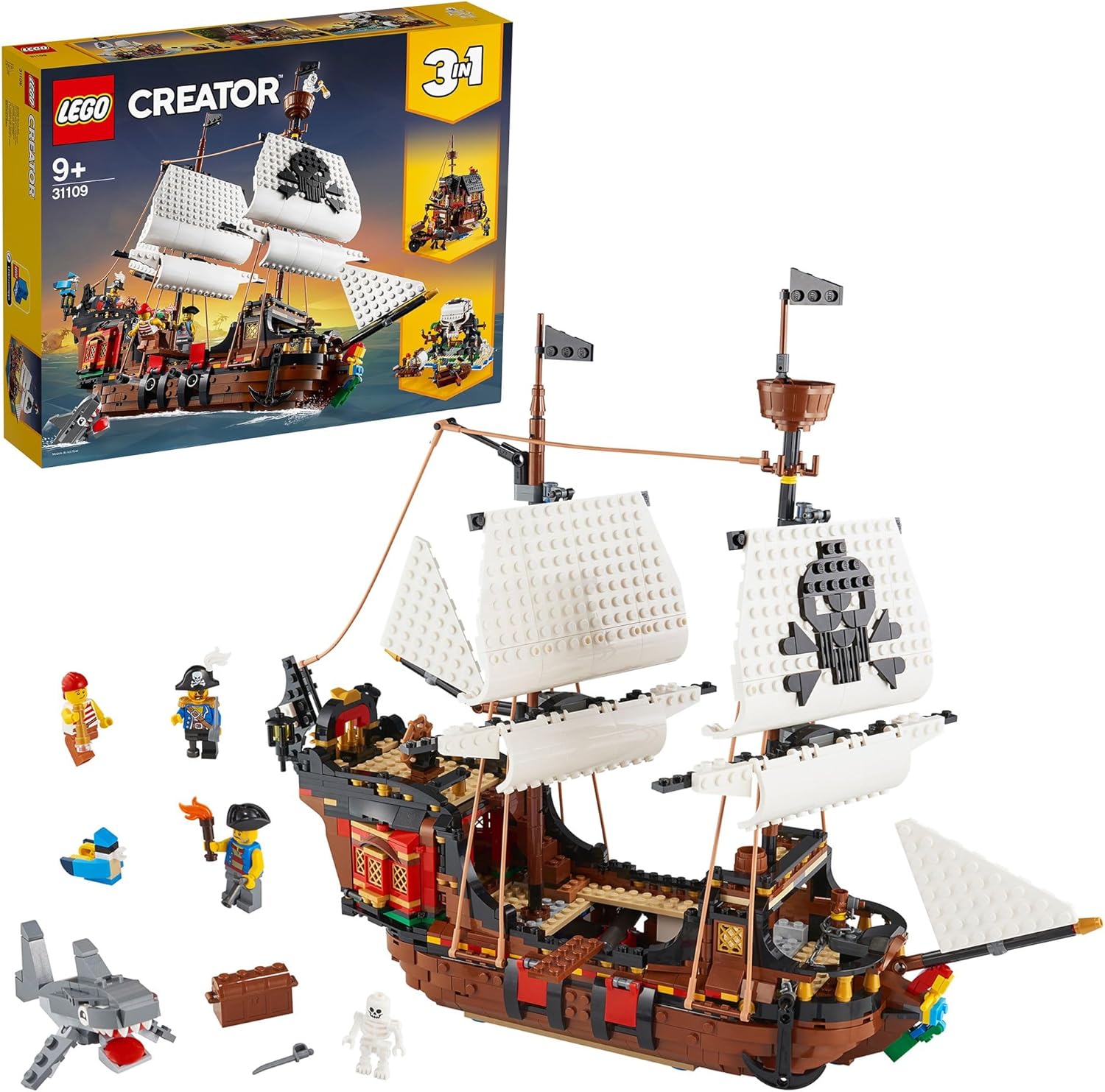 LEGO Creator bateau pirate 3 en 1 avec auberge et île au crâne