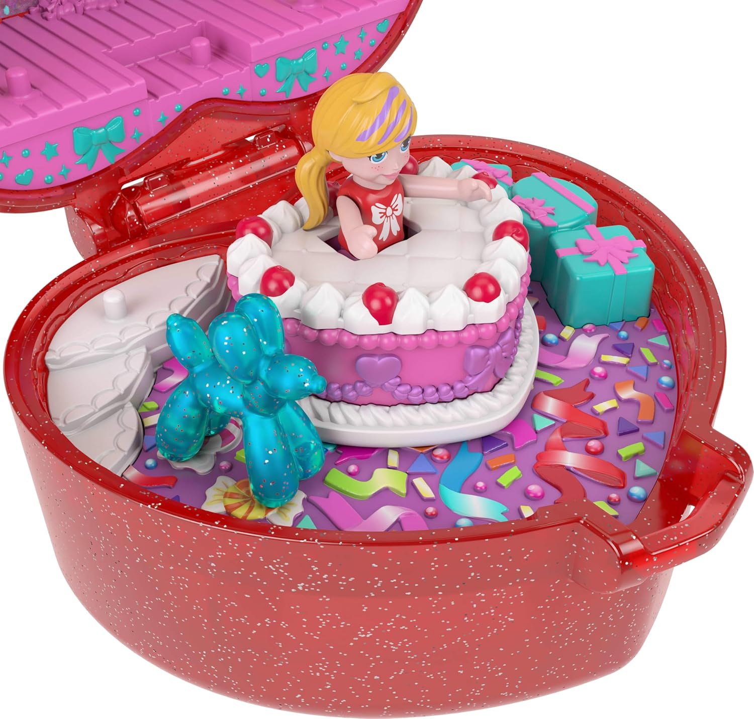 Polly Pocket Mattel 80e anniversaire, coffret boîte à bijoux fête avec poupée – Image 3