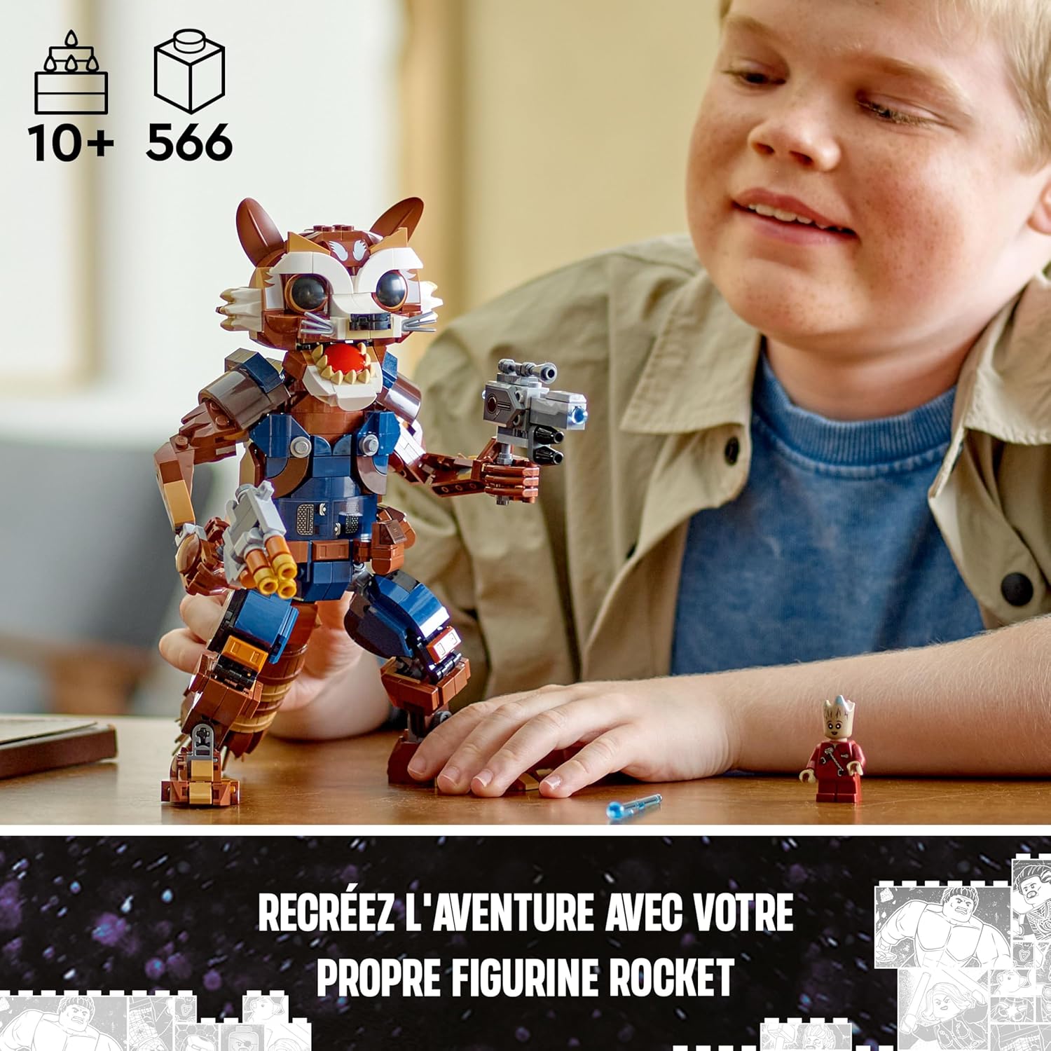 LEGO Marvel Rocket et Bébé Groot, figurine articulée 76282 – Image 3