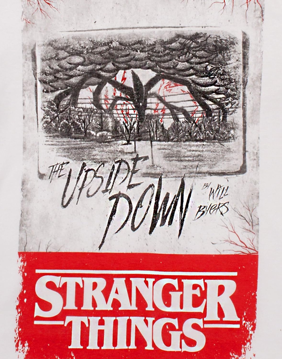 T-shirt blanc Stranger Things À l'envers pour homme adulte – Image 6